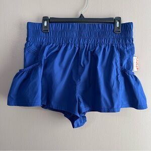 Free People Movement Get Your Flirt On Shorts Womens Large NWT Atlantic Blue